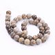 Chapelets de perles de feuille d'argent en jaspe naturel G-G683-01-10mm-2