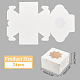 スーパーファインディング個別クラフト紙ケーキボックス  ベーカリーシングルカップケーキパッキングボックス  八角形の透明な窓のある正方形  ホワイト  100x100x65mm BAKE-FH0001-02A-2
