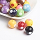 Mixed Opaque Acrylic Craft Style Chunky Bubblegum Dotted Beads X-YPL453-1