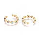 Golden Plated Brass Micro Pave Cubic Zirconia Cuff Earrings EJEW-L244-21G-2