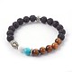 Natural Tiger Eye and Natural & Synthetic Mixed Gemstone Beads Stretch Bracelets BJEW-JB04004-02-1