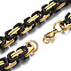 Ion Plating(IP) Two Tone 201 Stainless Steel Byzantine Chain Bracelet for Men Women BJEW-S057-86A-01-3