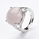 Anillos de dedo de cuarzo natural rosa ajustables X-RJEW-F075-01O-4