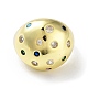 Brass with Colorful Cubic Zirconia Open Cuff Rings RJEW-K255-03G-2