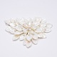 Natural White Shell Mother of Pearl Shell Flower Big Pendants SSHEL-J023-01-1