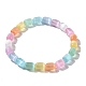 Bracelet extensible en perles ovales en sélénite naturelle teinte pour femmes BJEW-I312-03A-3