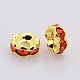 Brass Rhinestone Spacer Beads RB-A014-L8mm-20G-2