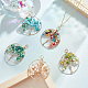 Beebeecraft 5Pcs 5 Colors Tree of Life Pendant Charms 18K Gold Plated Brass Flat Round with Gemstone Chakra Crystal Quartz Charm for Necklaces Earrings Jewelry Making FIND-BBC0001-33-4