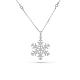 TINYSAND Christmas 925 Sterling Silver Cubic Zirconia Snowflake Pendant Necklace TS-N007-S-19-1