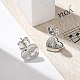 Серьги-гвоздики из латуни с микропаве из прозрачного кубического циркония EJEW-K299-01P-C-3
