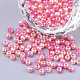 Perles en plastique imitation perles arc-en-abs X-OACR-Q174-6mm-04-1