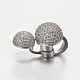 Brass Micro Pave Grade AAA Cubic Zirconia Magnetic Clasps ZIRC-O012-01P-NR-1