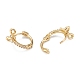Brass Micro Pave Clear Cubic Zirconia Hoop Earrings EJEW-H126-13G-2