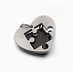 Valentine's Couple Jewelry Lovers 304 Stainless Steel Heart with Puzzle Jigsaw Split Pendants STAS-E090-46B-3