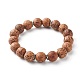 Bracelets extensibles en perles de bois de coco naturel BJEW-JB06642-2