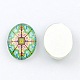 Kaleidoscope Flower Pattern Glass Oval Flatback Cabochons for DIY Projects X-GGLA-R022-18x13-38-2
