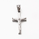 201 Edelstahl-Kruzifix-Kreuzanhänger für Männer zum Thema Ostern STAS-F010-21P-1