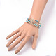 Cinq boucles enveloppent des bracelets de perles turquoise synthétiques BJEW-JB01963-01-3