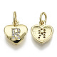 Brass Micro Pave Clear Cubic Zirconia Charms KK-N227-34R-NF-1
