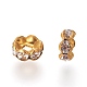 Brass Rhinestone Spacer Beads RB-A014-L6mm-01C-2