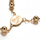 Rosary Bead Bracelets with Cross BJEW-E282-01G-2