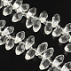 Faceted Teardrop Transparent Glass Bead Strands GLAA-R155-6x12-14-1