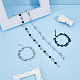 Fibloom 4 Stück 4-teilige Hohlstern-Gliederketten-Armbänder und Halsketten aus Legierung mit Perlen aus ABS-Kunststoff SJEW-FI0001-09-3