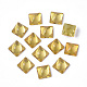 透明なk9ガラスカボション  フラットバック  正方形  ゴールド  10x10x5mm、約45個/袋 GGLA-S052-10x10-001SH-2