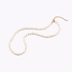 Collares de cadena de eslabones marineros de latón y conjuntos de collares con cuentas de perlas naturales NJEW-JN03332-3