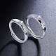 Shegrace ajustable 925 anillos de dedo de pareja de plata esterlina JR419A-2
