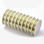 Round Copper Jewelry Wire, Gold, 22 Gauge, 0.6mm, about 22.96 Feet(7m)/roll, 10 rolls/group