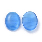 Cat Eye Cabochons, Oval, Royal Blue, about 6mm wide, 8mm long, 3mm thick
