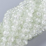 8 tondi mm vetro trasparente crackle fili di perline per gioielli fai da te, 8mm, Foro: 1.3~1.6 mm, 31.4 pollice