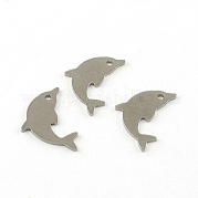 Dolphin Smooth Surface 201 Stainless Steel Stamping Blank Tag Pendants STAS-R063-75