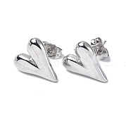 304 Stainless Steel Heart Stud Earrings for Women EJEW-F300-09P