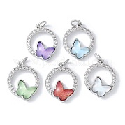 Подвески из латуни микропаве с фианитами и стеклом KK-F892-50P