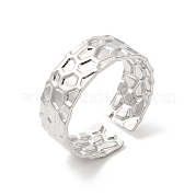 304 Stainless Steel Cuff Wide Band Finger Rings RJEW-L107-011P