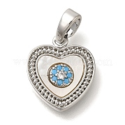 Подвески из латуни с микропаве из кубических цирконий и ракушек KK-K388-77P-02