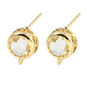 Фурнитура для сережек-гвоздиков из басового стекла KK-S387-01G-01
