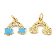 Подвески из латуни с эмалью фианитов KK-K343-08G