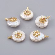 Подвески из натурального пресноводного жемчуга PEAR-F008-16G