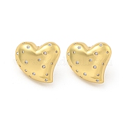 Серьга-гвоздик из латуни с микропаве из кубического циркония EJEW-C102-08G-01
