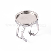 201 Stainless Steel Cuff Pad Ring Settings STAS-S080-040D-P