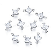 Long-Lasting Plated 925 Sterling Silver Cubic Zirconia Links STER-ZX003-03P-NF