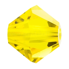 Cuentas de cristal preciosa®, cristal checo, bicono(451 69 302 rondelle), 80310 citrino, 4mm, agujero: 0.8 mm