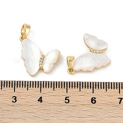 Natürliche weiße Muschel Schmetterling Anhänger&nbsp;KK-U043-25G