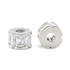 Laiton micro pavé de perles de zircone cubique claires&nbsp;ZIRC-L101-07P