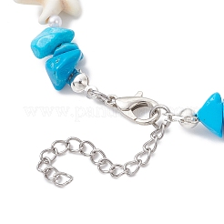Braccialetti di perle sintetiche in turchese e plastica ABS per donna&nbsp;BJEW-JB12370