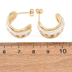 Aretes de esmalte de latón chapado en bastidor&nbsp;KK-CBAB1AF-38A-G