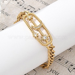 Bracciali in acciaio inossidabile 304 rettangolari&nbsp;BJEW-R011-01G-02